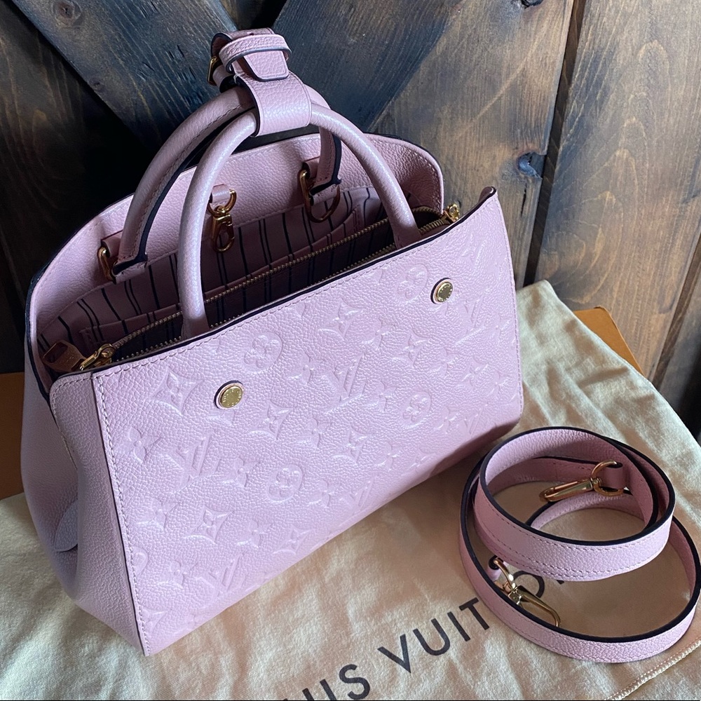 TRADING❤️Louis Vuitton Montaigne BB Rose pink leather crossbody - Picture 8 of 15